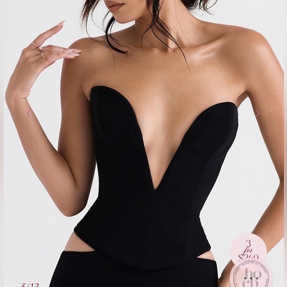 House of CB Tops - House of CB Black Strapless Top
